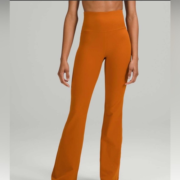 Lululemon Groove Super High Rise Flared Legging Nulu Size 14 in Roasted Orange - Picture 5 of 10